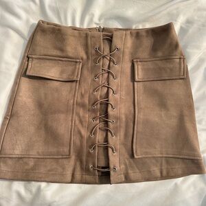 Brown Suade Skirt